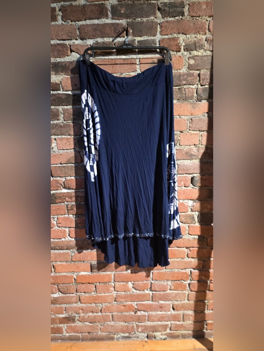 Women's Navy Blue Tie-Dye Maxi Skirt